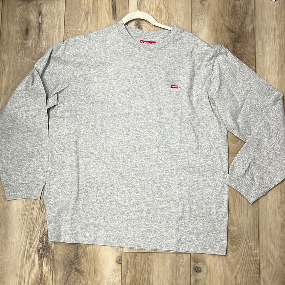 Supreme Small Box Logo Tee Heather Gray Size XL